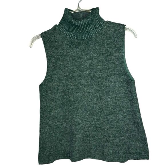 Zara Soft Green Turtleneck Sleeveless Sweater. Size Small. - Picture 2 of 7